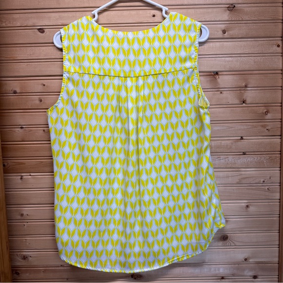 Market & Spruce Yellow, White And Blue Sleeveless Top Size Large EUC - Picture 2 of 9